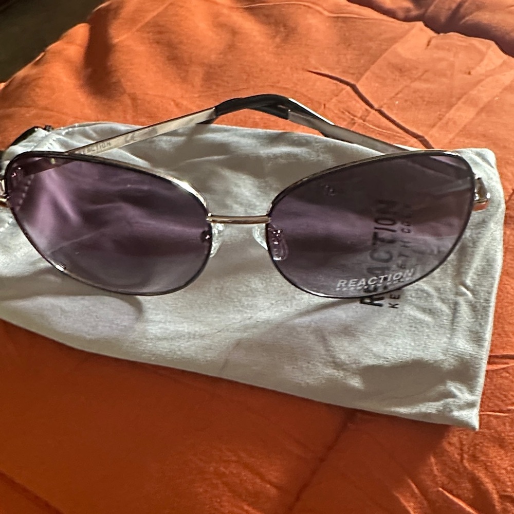 Kenneth Cole Reaction Silver and Purple Sunglasses